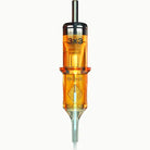 Orange translucent plastic edge pro tattoo machine cartridge with black top silver needle tip for whip shading