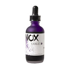 Elegante dunkelviolette Glasflasche mit electrum nox violet hectograph freehand stencil Farben, 60ml, und schwarzem Tropfverschluss