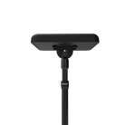 Black ghost brand solar-powered outdoor light fixture with modern design and sturdy pole mount for demon arm rest system