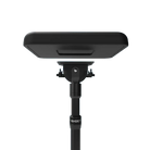 Black ghost radios portable radio with sleek rectangular top and adjustable stand shown with demon arm rest pad