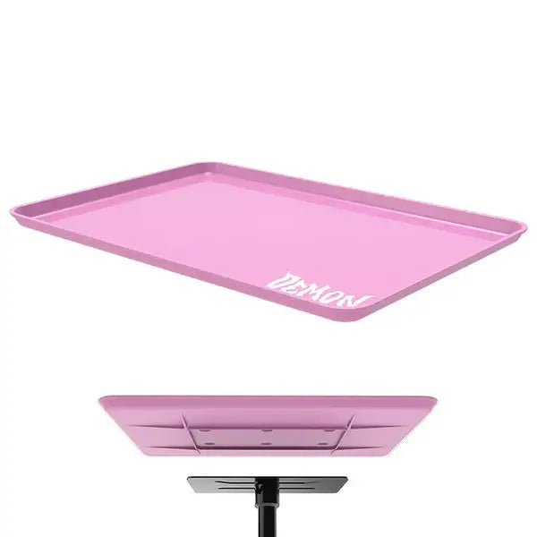 Pink rectangular ghost demon tray with white lettering on the side designed for full system use