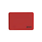 Red rectangular plastic tray with demon logo in black lettering for ghost demon tray top use