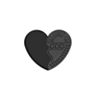 Black heart-shaped pin with broken design and embossed sunburst and small hearts on edge for ghost disposable tray 20pcs