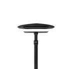 Black ghost outdoor patio heater with sleek modern design and circular heating element in ghost heart tray full system