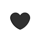 Black heart-shaped pin with smooth matte finish from ghost heart tray full system collection