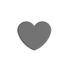 A sleek matte gray heart-shaped pendant with a smooth minimalist design from ghost heart tray full system