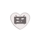 Silver heart-shaped pin with black vintage television design and ghost inscription from ghost heart tray full system product