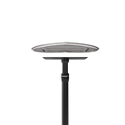 Black ghost brand outdoor solar table lamp with sleek circular led light head and sturdy pole in ghost heart tray top