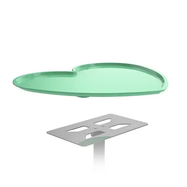 A sleek mint green heart tray with smooth glossy finish and rounded edges from the ghost collection top tray only