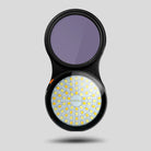 Black dual-sided led flashlight goat g8 v2 combo with circular bright yellow leds and purple tinted lens on top
