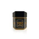 Schwarzes sechseckiges Glas mit HORNET Tattoo-Butter 220 ml, mit gold-schwarzem Etikett mit Bienenemblem