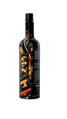 Black glass bottle of HORNET-Honigseife 750 ml mit auffälligem orange-weißem stilisiertem Schriftzug