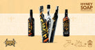 Schwarz-orange gemusterte Glasflasche mit HORNET-Honigseife 750 ml für den professionellen Gebrauch