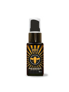 Eine elegante schwarze Sprühflasche mit einem goldenen Bienenetikett mit der Aufschrift HORNET-Spray für Sonnenschutz nach dem Tätowieren 30 ml
