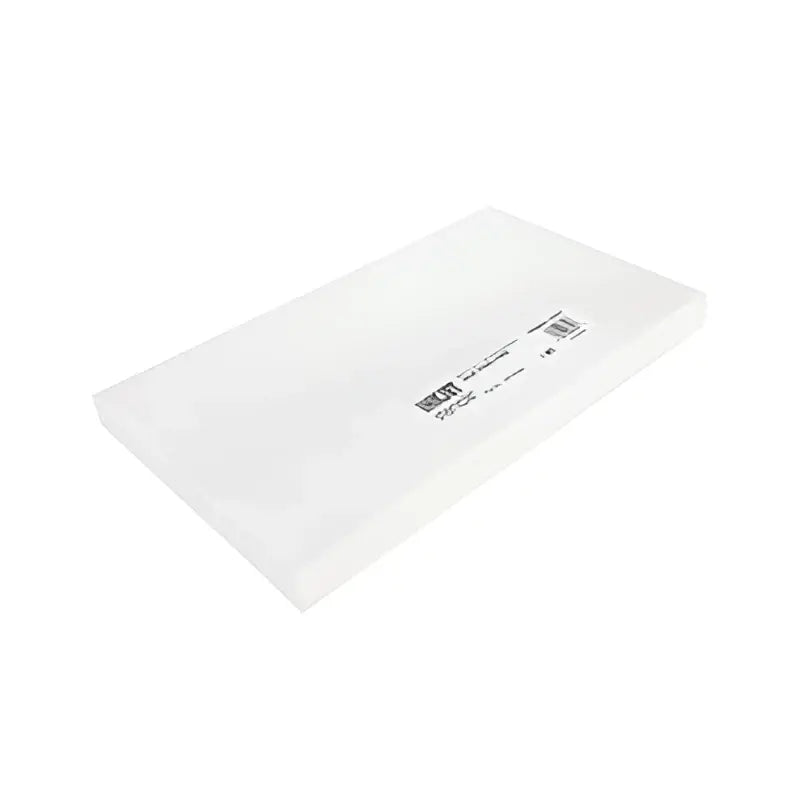White plastic envelope with barcode and text on the front for inkjet stencil paper long 500 sheets 8.5 x 14 inches