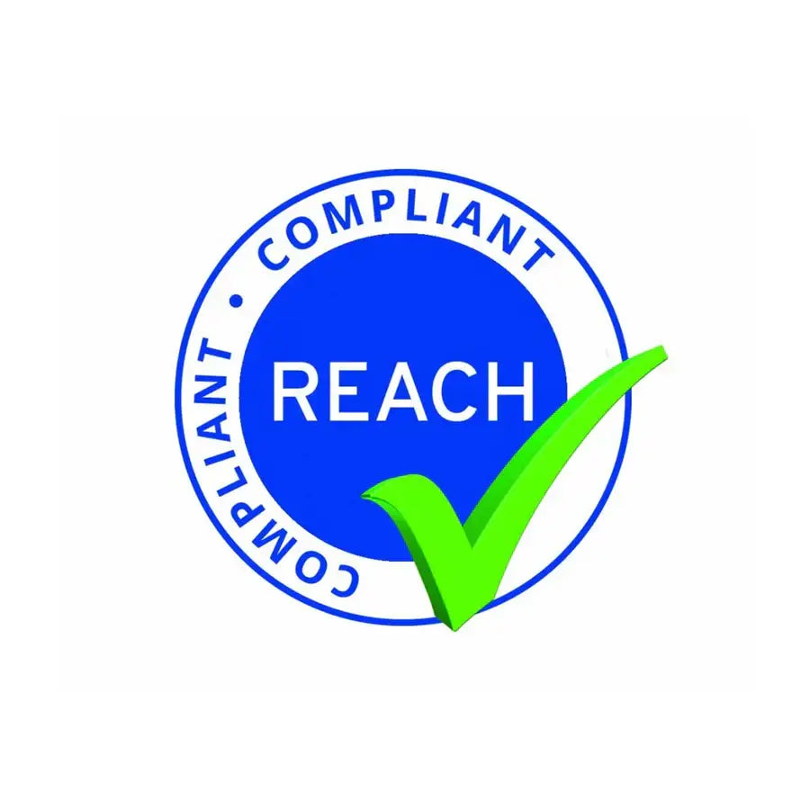 Blue circular compliant logo with reach and green checkmark for intenze gen-z mark mahoney gangster grey miracle water set