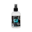 Clear plastic spray bottle with black pump and teal logo for touchless application by Intenze Spray Stuff