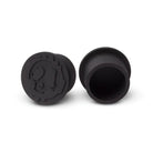 Black silicone earplug caps with molded cartoon character design included in killer ink 250pcs ink cup set