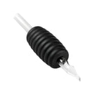 Tube d’aiguille de tatouage jetable killer ink avec poignée en caoutchouc noire, tip en verre transparent et tubing transparent, grip 25 mm