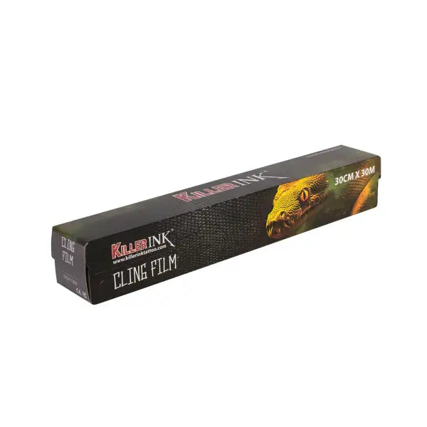 Black rectangular box of killer ink easy cut cling film with vivid yellow green snake graphic 30mx30cm dispenser