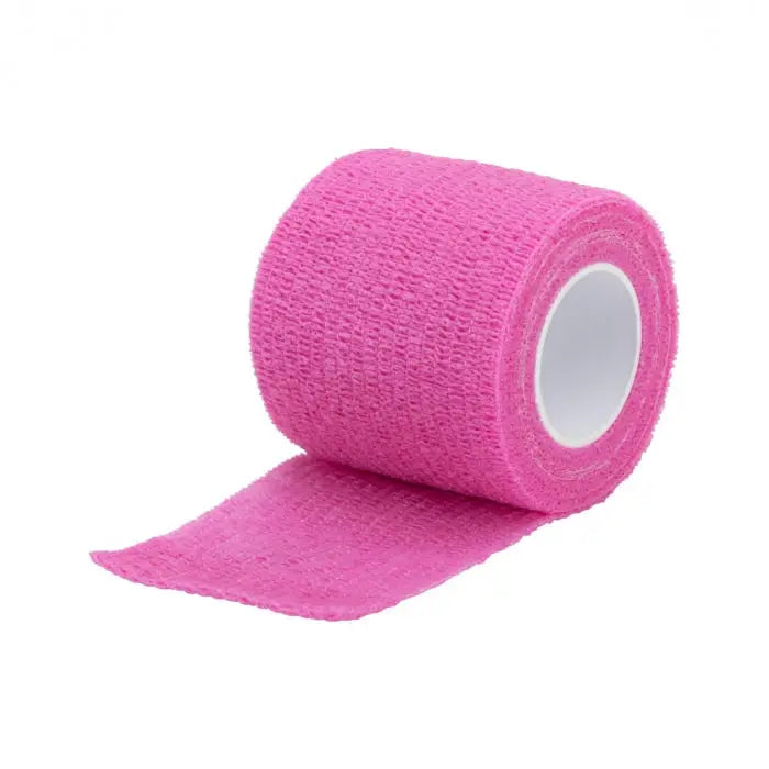 A roll of killer ink grip wrap pink bright textured athletic wrap with white core 50mm x 4.5m