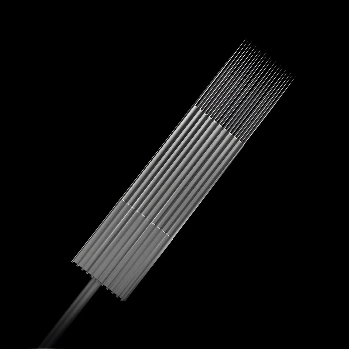 Set of ten metallic killer ink precision tattoo needles with sleek fine tips for large shader magnum use
