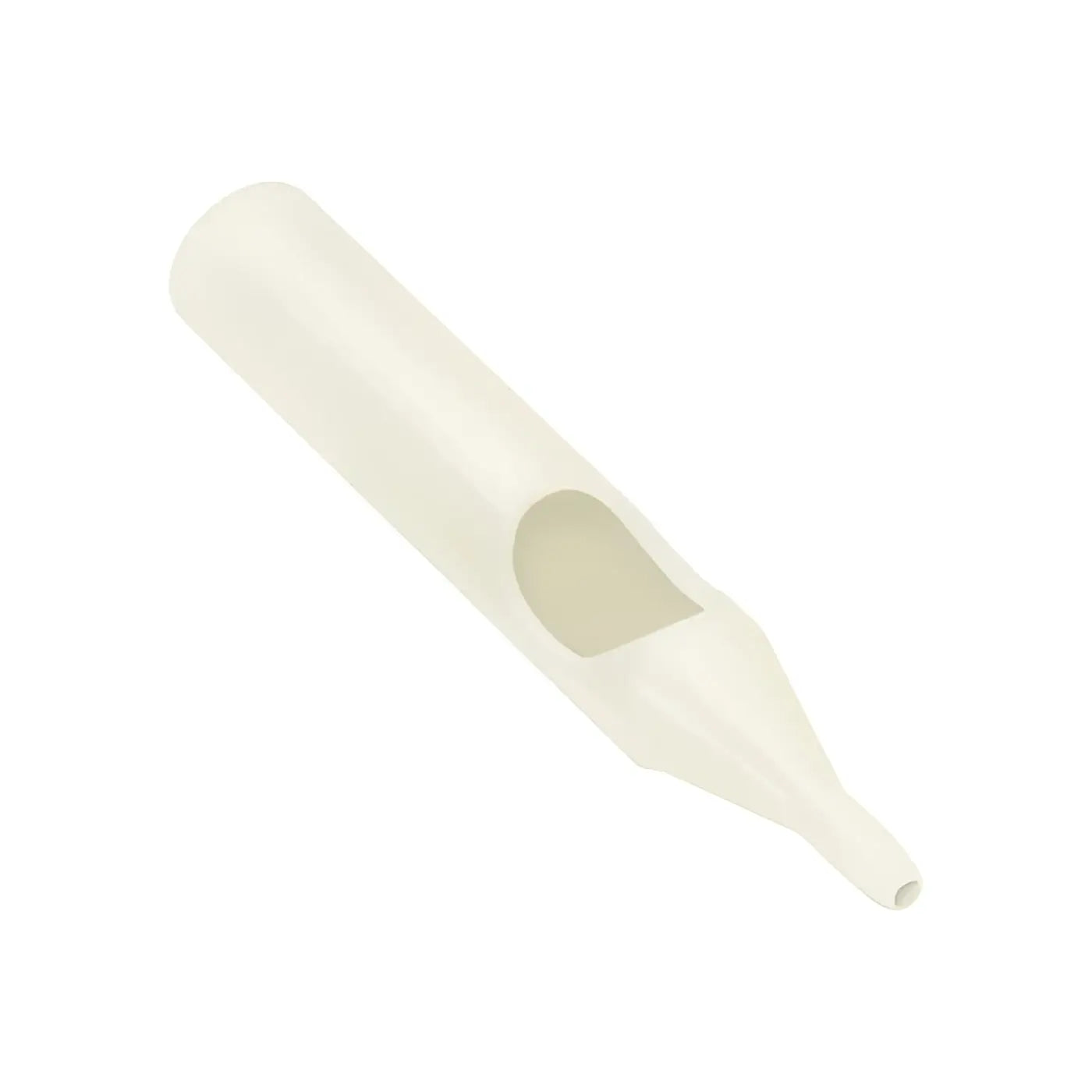 Killer ink sterile disposable white plastic tattoo needle holder with tapered tip and oval cutout 50 pcs round tips