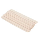 A stack of light beige wooden tongue depressors made from natural wood for medical and craft use by killer ink