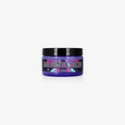 Kosmos galactic jelly purple glittery jelly in a clear plastic jar with black lid and colorful label