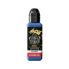 Blue kuro sumi imperial tattoo ink bottle with black cap and gold dragon logo labeled atlantic color
