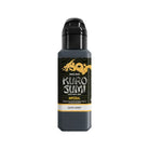 A sleek black bottle of kuro sumi imperial tattoo ink in goth grey with a gold dragon logo and bold white lettering
