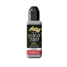A sleek black and silver bottle of Kuro Sumi Imperial tattoo ink labeled calcite with a gold dragon logo