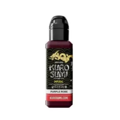 A sleek dark purple bottle of kuro sumi imperial tattoo ink with a black cap and gold embossed branding