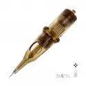 Gold-colored metallic toothpick holder with textured surface and engraved markings for kwadron cartridges turbo round liner