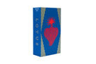 Blue hardcover book titled lots by manawa tapu with red heart and gold geometric borders in lotus bar needles product image