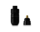 Black muso toku mercury m-1 wireless tattoo machine with gold-colored needle holder for professional tattooing