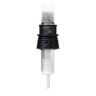 Nexus black and clear curved magnum tattoo needle cartridge with textured grip and branded body visible from front side
