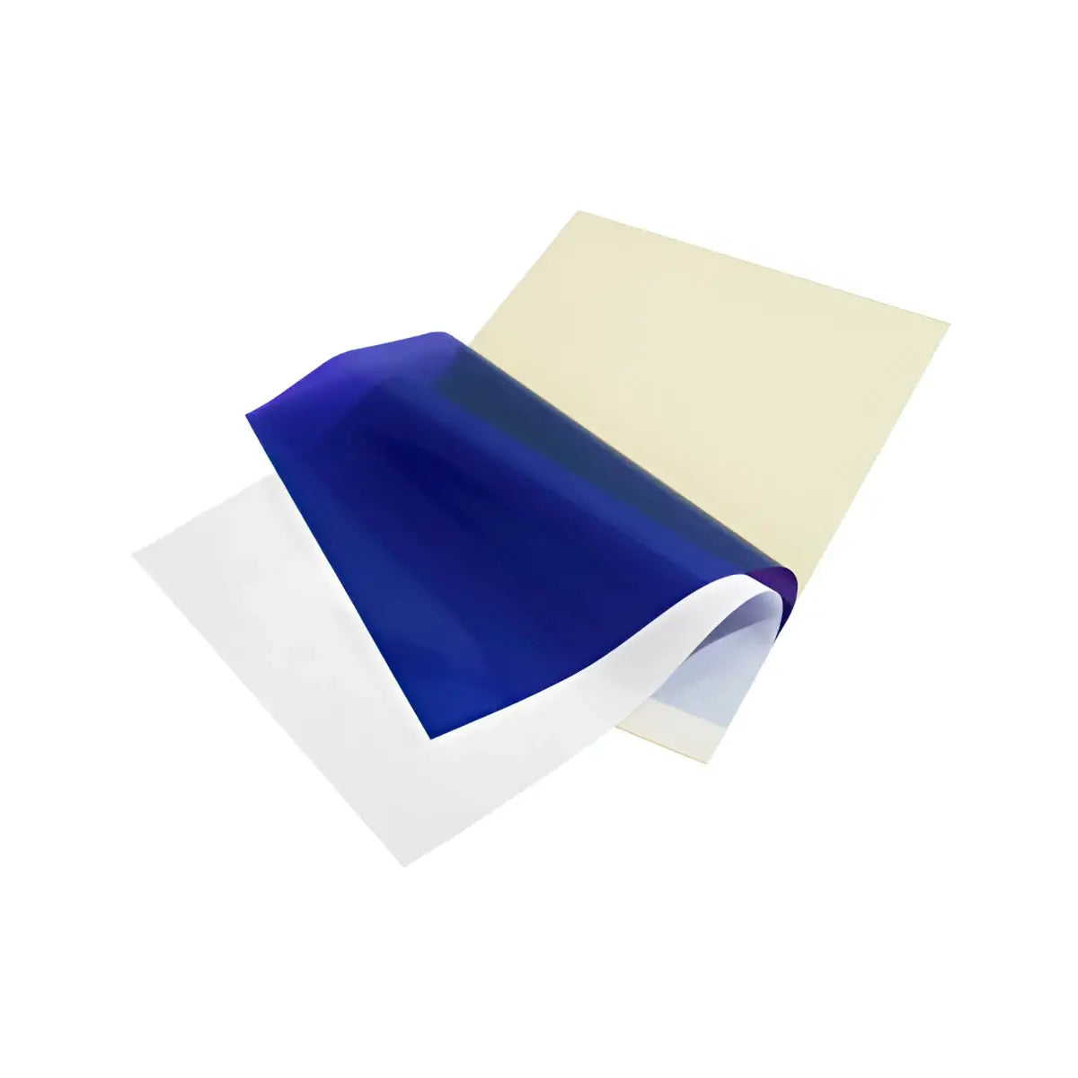 alt
ozer Thermotransfer-Tattoo-Papierbögen in Blau und Weiß mit beiger Rückseite, die die Rückseite des Produkts zeigen