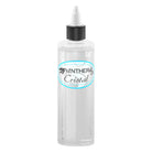 Bouteille de solution d’ombrage en plastique transparent panthera cristal avec bouchon noir et TIP compte-gouttes blanc, étiquetée sur un autocollant bleu clair