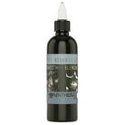 Black glass tattoo ink bottle panthera xp with white dropper cap and gray skull label 150 ml for smooth blending