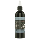 Schwarze Kunststoffflasche mit weißem Tropferdeckel, beschriftet mit alf nonweiler, glatte Oberfläche von panthera, 150 ml Produkt