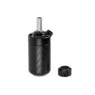 Peak forge wireless battery grip black cylindrical vape pen with textured chevron pattern and silver mouthpiece