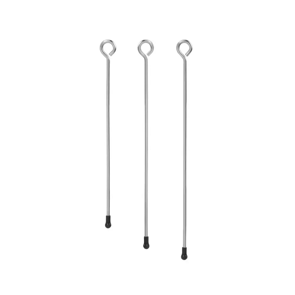 Three silver-toned metal hooks with black rubber tips for peak forge wireless battery grip accessory