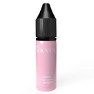 Une élégante bouteille rose translucide de pigment PMU de la collection blush PRO NOUVEAU avec bouchon noir, étiquetée INTENZE jewel e-liquid