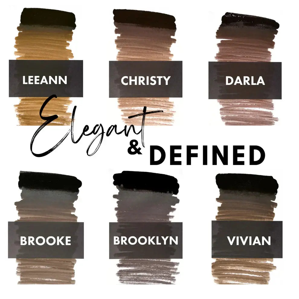 Elegant defined makeup palette pro nouveau brows collection pmu pigment brooklyn with six rich brown to black shades