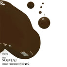 Rich chocolate-brown pro nouveau pmu pigment with glossy finish and elegant white zebra-striped accents for brows