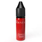 Auffällige, glänzende rote Kunststoffflasche mit INTENZE PRO NOUVEAU CHRISTINE PMU Pigment aus der Lips-Kollektion mit schwarzem geripptem Verschluss