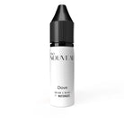 A sleek white PMU-Pigmentflasche mit schwarzem Deckel, beschriftet mit PRO NOUVEAU Dove 1/2 oz 15 ml von INTENZE