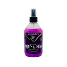 A purple liquid-filled spray bottle with black nozzle labeled proton evolution prep and rem stencil prep and remover 250 ml