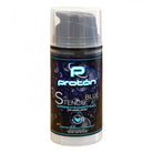 Proton professional stencil primer blue airless system in a sleek black and teal bio-active pump bottle with transparent cap